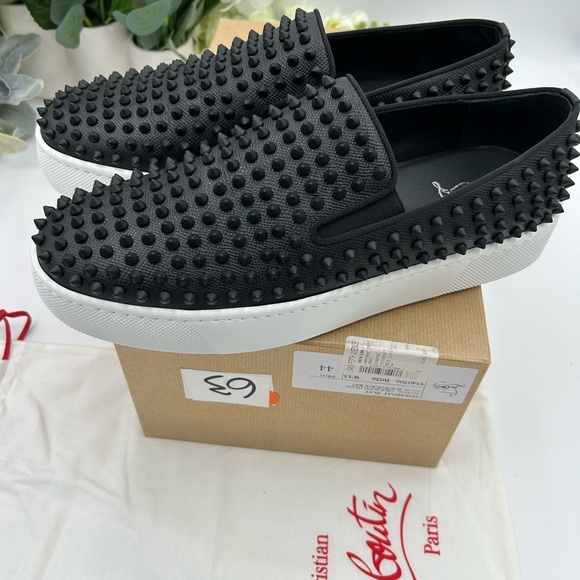 Men\'s Christian Louboutin roller boat slip on sneakers size 44 made in Italy main image 9